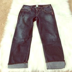 Silver jean capris